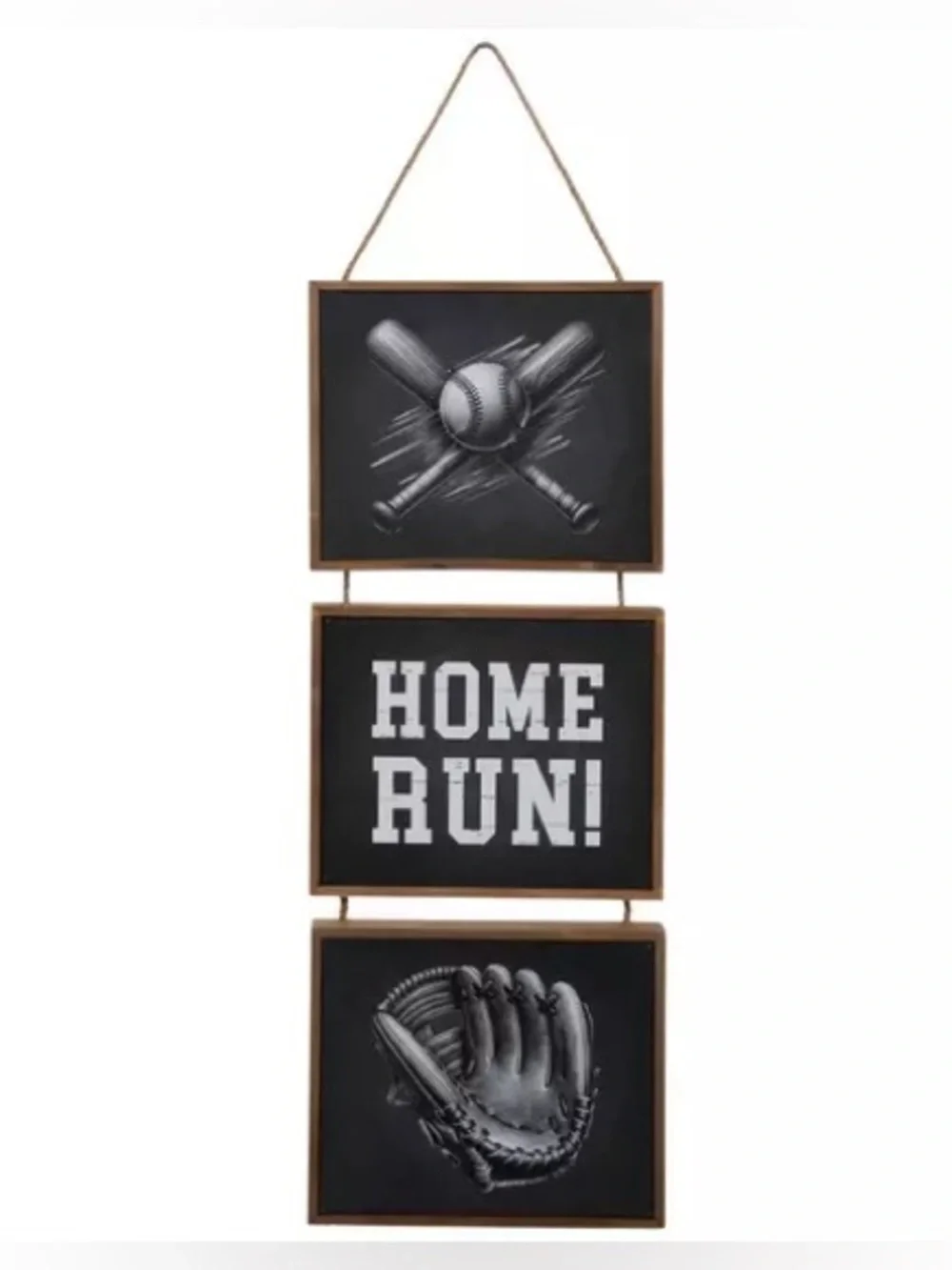 Home Run Three-Tiered Wood Wall Decor